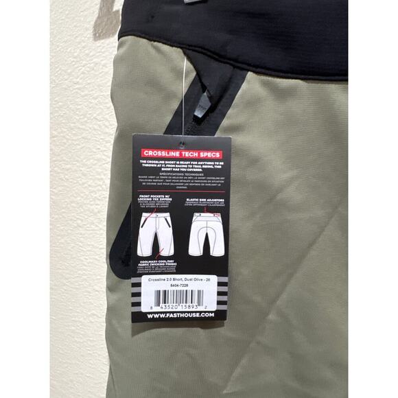 Fasthouse Crossline 2.0 Short - Dust Olive size 28 NEW - Picture 3 of 4